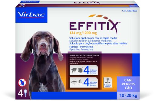 Effitix Spot on Antiparasitario y Mosquitos para Perros de 10 a 20 Kg Effitix Spot on Antiparasitario y Mosquitos para Perros de 10 a 20 Kg