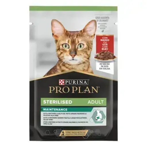 Purina Pro Plan Sterilised Nutri Savour Pouche Tender Beef Chunks in Gravy