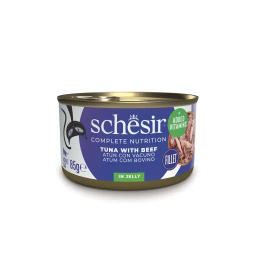 Schesir Comida Húmeda de Atún con Buey en Gelatina para Gatos