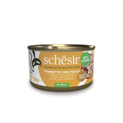 Schesir Comida Húmeda de Atún con Filetes de Pollo en Gelatina para Gatos