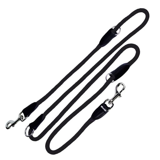 Gloria Pets Sangle de positionnement multiple ronde en nylon noir