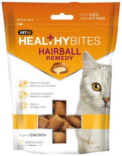 Snacks Hairball Remedy com Frango para Gatos e Gatinhos