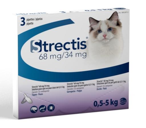 Strectis Spot on Antiparasitario para Gatos 0,5-5 kg