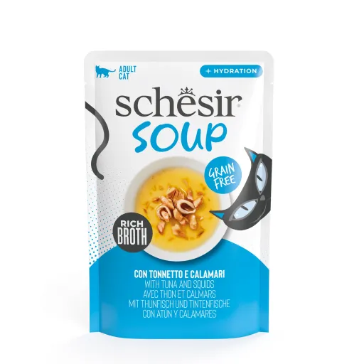 Schesir Sopa Atún Salvaje con Calamares para Gato