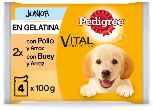 Pedigree Wet Food Junior Multipack of Chicken and Beef with Rice in Jelly