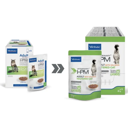 HPM Neutered Adult Neutered Wet Food for Cats with Cats with Salmon