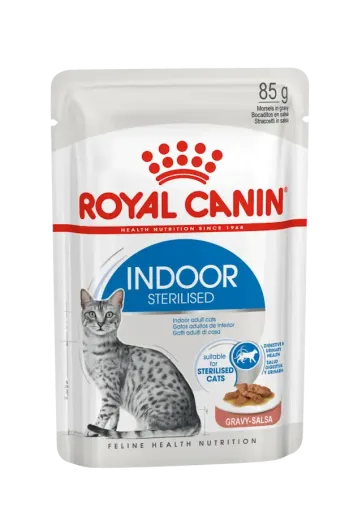 Royal Canin Indoor Comida H&uacute;meda en Salsa para Gato Adulto de Interior