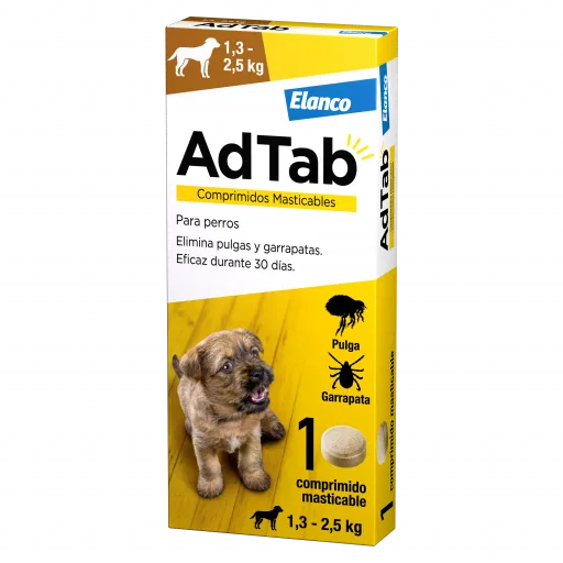 AdTab AdTAb Tableta Masticable Antiparasitaria para Perros (1,3-2,5 kg)