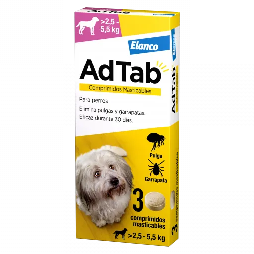 AdTab AdTAb Tableta Masticable Antiparasitaria para Perros (>2,5-5,5 Kg)