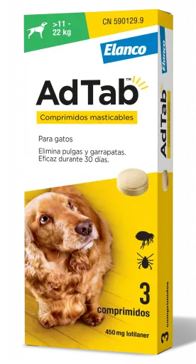 AdTab AdTAb Tableta Masticable Antiparasitaria para Perros (>11-22 kg)