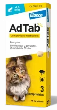 AdTab Tableta Masticable Antiparasitaria para Gatos (> 2-8 kg) 1 comprimido (48mg)