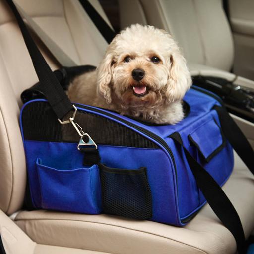 Freedog Blue Car Bag Carrier for Small Dogs and Cats