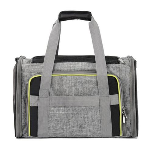 Freedog HK-Tragetasche mit zwei grauen und gr&uuml;nen F&auml;chern f&uuml;r Hunde und Katzen