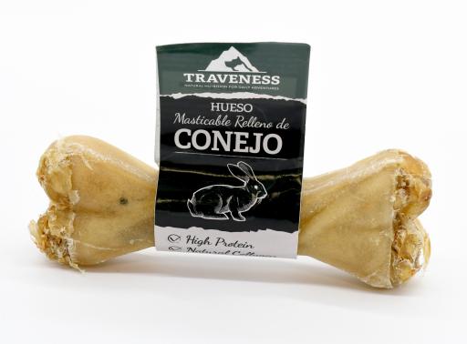 Traveness Hueso masticable relleno de conejo y zanahoria