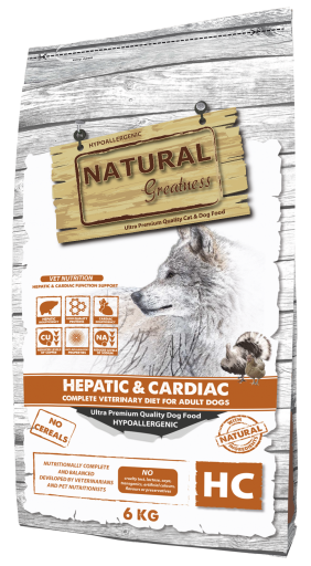 Natural Greatness Veterinary Diet Dog Hepatic & Cardiac, com Peru & Frango Natural Greatness Veterinary Diet Dog Hepatic & Cardiac, com Peru & Frango