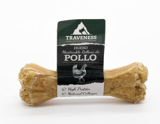 Traveness Hueso Masticable Relleno de Pollo 12 cm