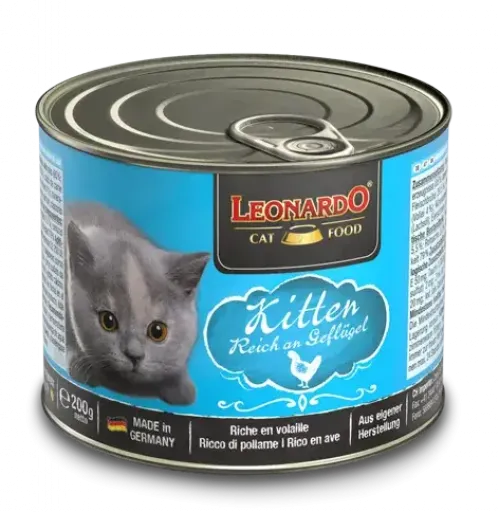 Leonardo Nourriture humide pour chaton riche en oiseau pour chatons
