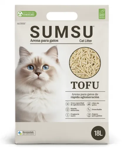 SUMSU Areia de Tofu com Aroma a Leite para Gatos