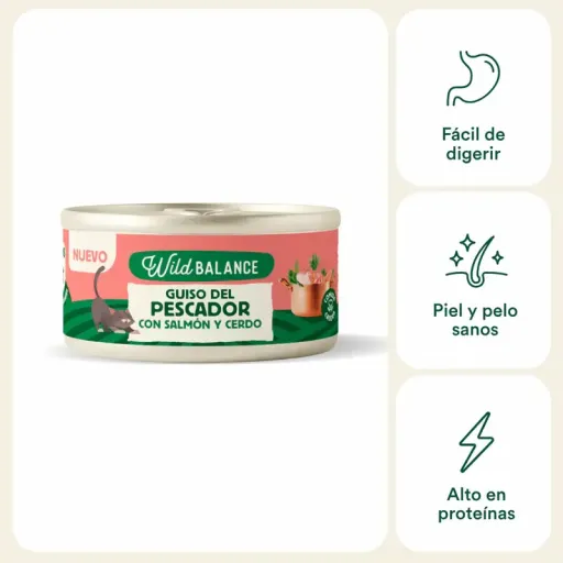 Wild Balance Complete Can Fisherman&rsquo;s Stew with Salmon and Pork for Cats 80 g