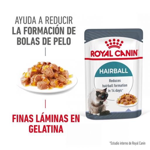 Royal Canin Hairball Care Comida H&uacute;meda en Gelatina para el Cuidado de las Bolas de Pelo en Gato Adulto