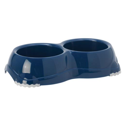 Moderna Smarty Navy Blue Double Feeder for Cats