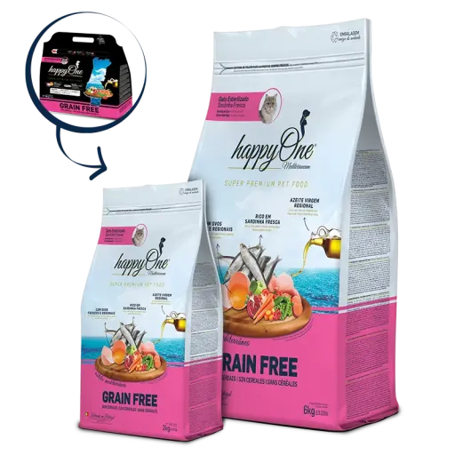 happyOne Mediterraneum Sin Cereales para Gatos Esterilizados - Sardina Fresca